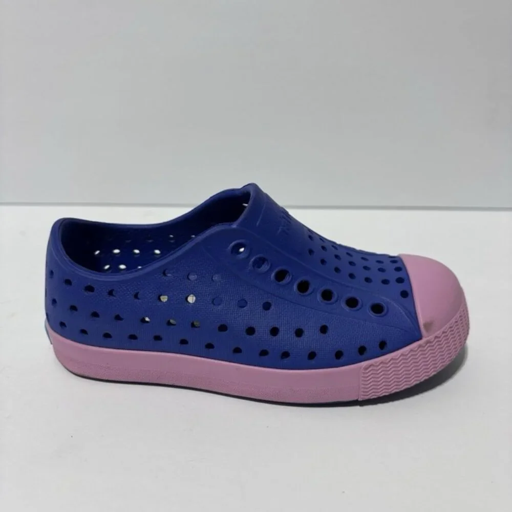 Native Toddlers’ Jefferson, Blue/Pink Slip-On Shoes, Size 8 M